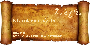 Kleinbauer Ábel névjegykártya