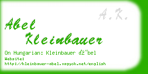 abel kleinbauer business card
